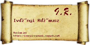 Iványi Rémusz névjegykártya